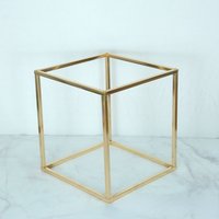 Shiny Gold Cube Wedding Stand, Decorative Frame, Square Road Lead, Iron Flower Stand, Cake Table Decoration
