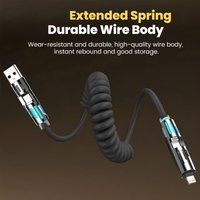4-in-1 Spring Cable 240W Fast Charging for iPhone iPad Notebook Tablet Mobile Phone Samsung HUAWEI