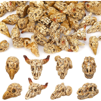 10 Pcs Mini Resin Animal Skull Heads Miniature Halloween Figurines Bulk for Micro Landscape Decoration Home Bookshelf Displays