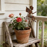 1Pc Iron Art Garden Decoration Stake, Metal Garden Stake, Outdoor/Indoor Decorative Art, Yard Sculpture, Flower Pot Decoration, Suitable for Mother's Day, Easter, Valentine's Day, Thanksgiving, and
