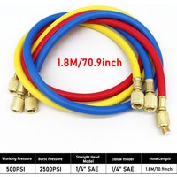0.9M-1.8M AC Charging Hose Tube Kit Hose Low Loss Fittings for R134A R12 R22 Refrigerant Air Conditioning Manifold Gauge