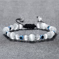 New Turkish Evil Eye Bracelets For Women Men Natural Opal Cat Eye Quartz Chakra Beads Bracelets Healing Health Care Jewelry Gift