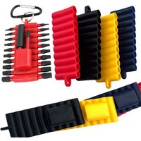 HOMEFIS1pcs 22 Holes Screwdriver Bit Holder Soft Rubber Organizer 1/4 Inch Hex Screwdriver Head Drill Bit Stand Case Power Tools