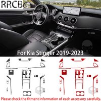 For Kia Stinger 2019-2023 Carbon Fiber Gear Shift Center Console Window Lift Air Outlet Car Accessories Interior Stickers Trims