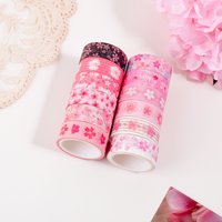 12 rolls of exquisite cherry blossom washi tape, pink decorative tape, suitable for decorating cards, envelopes, and scrapbooks