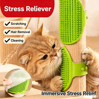 Cat Dog Bath Brush Grooming Brush Massage Brush Pet Itch Reliever Wall Table Leg Scratch Strap Play Toy For Pet Boredom Relief