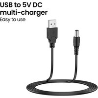 USB to DC 3.5mm Boost Cable USB A 3.5 Jack 5V Power Cord, Universal Converter Adapter for WiFi Router, Modem & Small Electronics