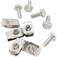 10pcs (5 sets) Stainless Steel Car Body Bolts U-nut Clips M6 Engine Cover Undertray Splash Shield Guard Bumper Fender Fastener