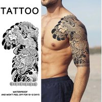 Long Lasting Half Arm Herbal Semi-Permanent Tattoo Sticker Waterproof Temporary Tattoo Sticker Fake Tattoo Covering Body Scars
