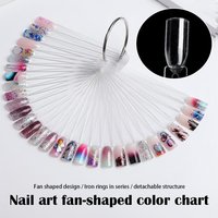 50Pcs Nail Sample Stick Kit, Clear Fan Nail Polish Practice Display Tips Nail Sample Stick, Nail Art Practice Colorful Display