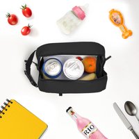 1Pcs Black Insulated Lunch Box Bag Insulation Ice Pack Student Portable Dinner Picnic Food Hand-held with Storage Handbag