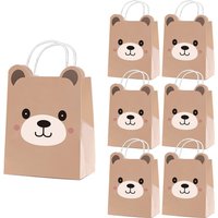 5/10/20/30pcs Bear Goodie Gifts Bags with Handles Teddy Bear Favors Candy Treat Paper Bags Birthday Baby Shower Wedding Decor
