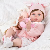 Realistische Reborn-Babypuppe, Mädchen, 22 Zoll, handgefertigte, lebensechte Neugeborenenpuppe, weiche Vinyl-Reborn-Puppe in Lebensgröße, Reborn-Kleinkindspielzeug, Geburtstagsgeschenk für