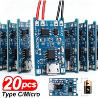 Type-C Micro USB Interface Connector 5V 1A 18650 Lithium Battery Charger Module Charging Board with Dual Protection Functions