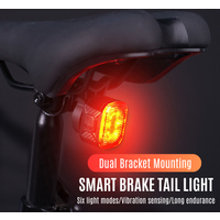 AliExpress NONE Smart Bicycle Brake Light Bike Sensing Taillight Type-C Auto Stop LED MTB Tail Rear Flashlight Riding Warning Safety Light Lamp