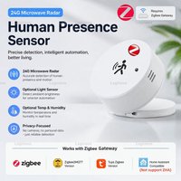 Zigbee 24G Mmwave Radar Presence Sensor Optional Temperature Humidity Brightness Motion Detector Work With Zigbee2mqtt TUYA Hub