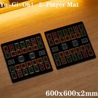 DIY Yu-Gi-Oh! Duel Mat 600x600x2mm, 2-Player Battle Board Non-Slip Rubber Card Game Mat Anime Tabletop Gaming Pad Kids Toy Gift
