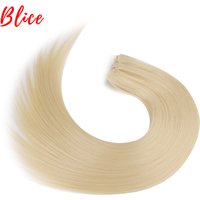 Blice Synthetic Silky Yaki Straight Hair Extension Doule Weft Weaving Black Weave 1PCS/Lot Bundles Futura Fiber Blonde 613#