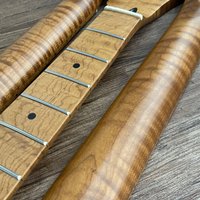 Flame Pattern TL Style Guitar Neck - Baked Maple Wood Neck, Maple Fingerboard, 9.5" Radius & 22 Frets (22F)