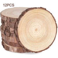 12pcs Wood Slices Thicken Pine Wooden Rounds, Perfect For Mothers Day Decor, Wedding, Birthday, Anniversaries, Parties Ornament