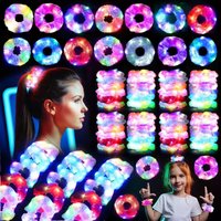 Fashion LED Luminous Hair Scrunchies Light Up Glowing Scrunchy Hair Band For Girls Flashing Hair Tie Hair Rope Hair Accessorie