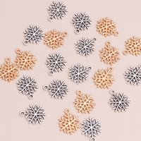 20pcs Cute Gold Silver Color Alloy Snowflake Charms Pendants for Jewelry Making Necklaces Earrings Bracelets DIY Crafts Supplies
