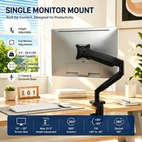Sturdy Single Screen Mount, Wide Compatibility for 13-35" Display, Easy Installation Monitor Arm for Daily Work Use