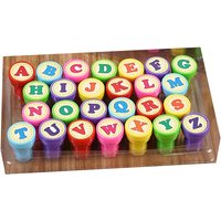 Cartoon 26pcs Alphabet Letters round Stamp Set Self-Inking Number Seal for Children's Arithmetic DIY Scrapbooking & Teaching Aid