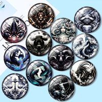 Watercolor Zodiac Zodiac Constellation Painting 12mm/16mm/18mm/25mm Round Photo Glass Cabochon Demo Flat Back Making findings