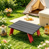 Weatherproof Foldable Aluminum Backpacking Table, Portable Roll-Up Desk for Picnic Parties and Lakeside Fishing