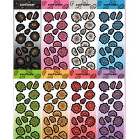 1/8PCS Dark Wind Sunflower Sticker Cartoon Laser Cute Flower Stickers Hand Account Diary Notebook Scrapbook Diy Stickers