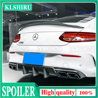 PSM Style Real Carbon Fiber/ABS Rear Trunk Lip Spoiler For Mercedes Benz W205 Coupe 2015-2020 C63 AMG C200 C250 C350 2Doors