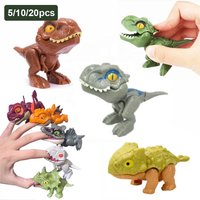 Funny Mini Cartoon Animal Tyrannosaurus Toy Plastic Hand Bite Finger Dinosaurs Mobile Joint Animal Finger Hand Doll Prop