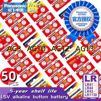 50PCS Original Panasonic LR44 LR43 LR41 LR1130 Button Batteria AG13 AG10 L1154 A76 357a Cell Coin Watch Toys Remote Battery