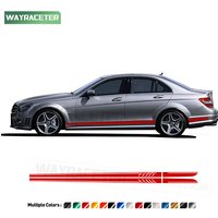 2 Pcs/Set Edition 507 Carbon Fiber Vinyl Decal Door Side Stripes Sticker For Mercedes Benz W204 C63 AMG C204 Coupe S204 C250