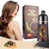Hair Dye Shampoo 5 in 1 for Gray Hair Long Lasting Easy to Use Shampoo Black Hair Dye for Women Men Grey Coverage Shampoo
