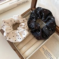 1/2 Pcs Elegant Cloth Dot Hair Scrunchies Women Simple Simulation Silk Hair Ties Elastic Hair Loop Ponytail Holder Accessories M