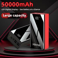 50000mAh tragbarer Akku, 22,5W superschnelles Laden, LED-Digitalanzeige, LED-Taschenlampe, lädt bis zu 5 Geräte auf, universelle Powerbank für iOS und Android, Notstromversorgung für Reisen und