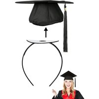 Graduation Hat Headband-Graduation Hat Headband, Firm Slip Graduation Hat Headband, Graduation Hat Accessories Black