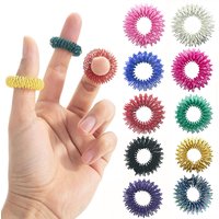 10pcs Spiky Sensory Finger rings Reducer Massager Stress Relief Fidget Toys Acupressure Rings Set for Teens Adults Anti-anxiety
