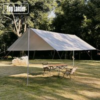 5x3m 4x3m Tarp With Support Pole Rope Peg Waterproof Awning Tent Shade Garden Sunshade Outdoor Camping Sun Shelter Beach Hammock