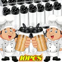 10/1PCS Transparent Seasoning Jars Salt Pepper Shaker Bottles Spice Condiment Storage Box Powder Storage Container Kitchen Tools