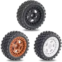 4pcs 69mm Plastic Wheel Rim Rubber Tire Universal For 1/18 2S TYPHON GROM Rally On-Road Racing TAMIYA TT02 XV01 HSP 94123 HPI KY