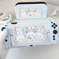 Cute Bunny Protective Case For Nintendo Switch 2 NS2 Joycon Game Controller Full Protective Case Hard Shell Switch 2 Accessories