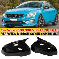 For Volvo S60 S80 T5 V60 T6 2x Car Sticker Rearview Side Mirror Cover Wing Cap Exterior Case Trim Accessories Vehicle Decoration