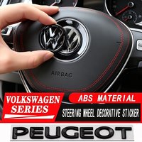 Auto Kohlefaser-Muster Logo Lenkrad-Dekorationsaufkleber für VW GTI Polo Golf MK6 MK7 Passat Tiguan CC T-ROC/Autoschlüsselanhänger