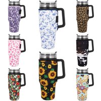 Reusable Neoprene Insulated Sleeves Cup Holder Idea for 40oz Tumbler Cup with Handle(Only Cup Sleeves)