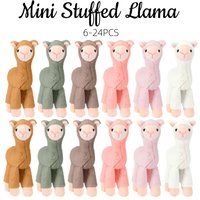 6-24PCS Mini Plush Stuffed Animals 20cm Cute Tiny Llama Plush Toy Adopt Party Favors Baby Shower Birthday Gift