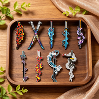 4pcs Demon Slayer Nichirin Sword Enamel Pin Set Anime Katana Brooches, Tanjiro, Zenitsu, Inosuke Themed Lapel Pins Collection
