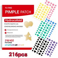216 Counts Heart & Star Shape Hydrocolloid Pimple Patches Invisible Waterproof Acne Spot Treatment Stickers for Face Blemish Cov